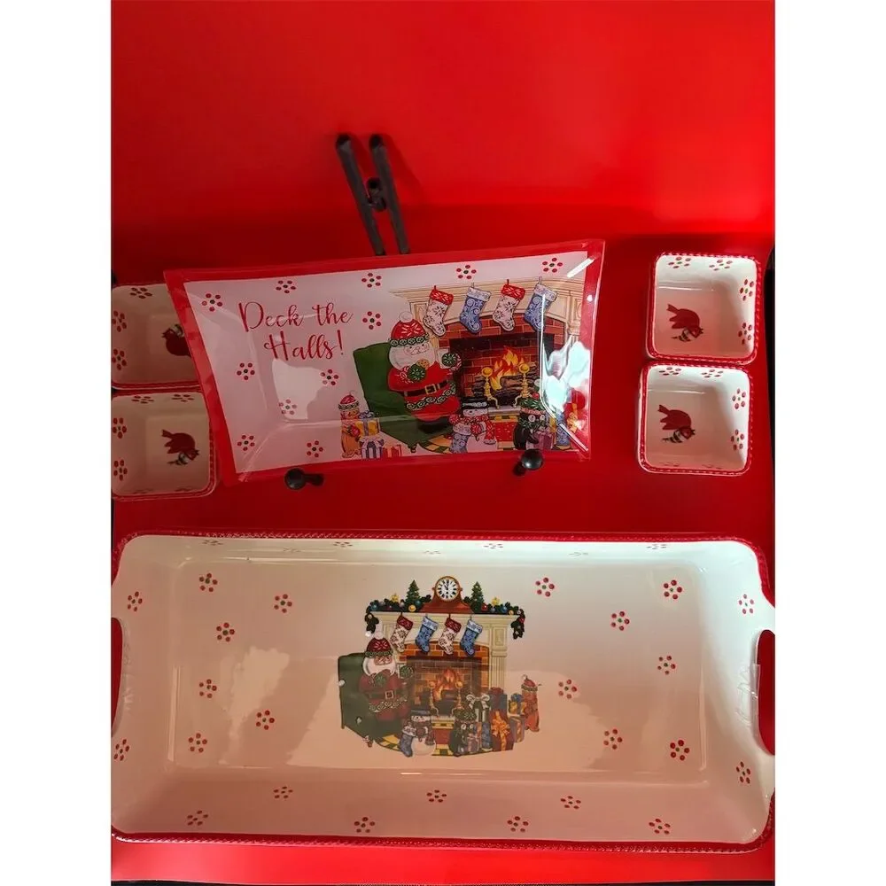 Temptations Holiday Stoneware ‎ 6 pieces Christmas Festive Multicolor oven safe